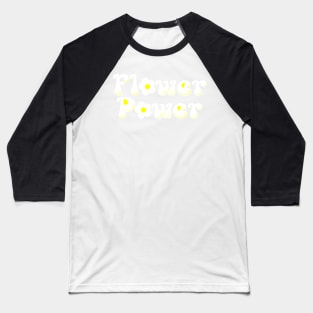 White and Yellow Floral Pattern Baseball T-Shirt